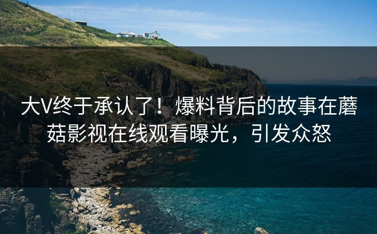大V终于承认了！爆料背后的故事在蘑菇影视在线观看曝光，引发众怒
