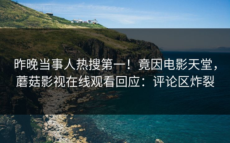 昨晚当事人热搜第一！竟因电影天堂，蘑菇影视在线观看回应：评论区炸裂