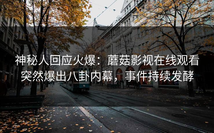 神秘人回应火爆：蘑菇影视在线观看突然爆出八卦内幕，事件持续发酵