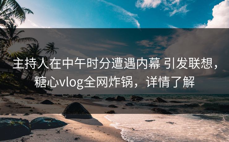 主持人在中午时分遭遇内幕 引发联想,糖心vlog全网炸锅,详情了解